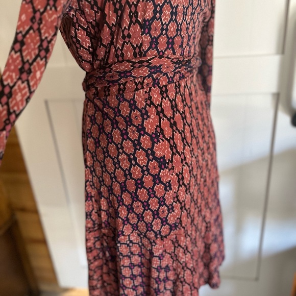 COPY - Free people rhetta wrap dress, brand new. Rusty rose multi print long sl… - Picture 3 of 8